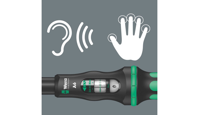 Wera torque wrench with reversible ratchet Click-Torque A 6 (black/green, output 1/4" for bits)