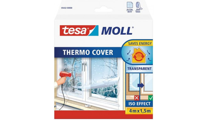 Tesa tesamoll Thermo Cover, window insulating film, insulation (transparent, 4 meters x 1.5 meters)