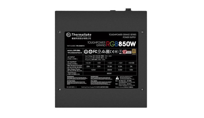 Thermaltake Toughpower Grand RGB power supply unit 850 W 24-pin ATX ATX Black