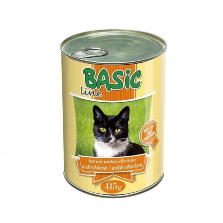 BASIC LINE WET CATS FOOD CHICKEN 415G