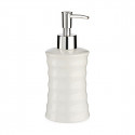 Soap Dispenser Waves Ceramic Metal White (260 ml) (12 Units)