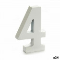 Number 4 Wood White (2 x 16 x 14,5 cm) (24 Units) Number 4 Wood White (2 x 16 x 14,5 cm) (24 Units)