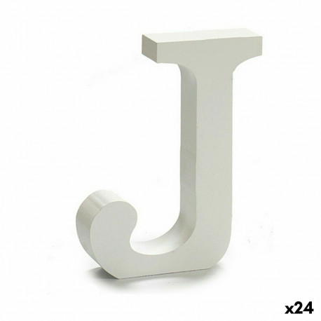 Letter Pincello 1711046 J White Wood 2 x 11 cm 2 x 16 x 14,5 cm (24 Units)
