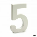 Numbrid 5 Puit Valge (1,8 x 21 x 17 cm) (12 Ühikut)