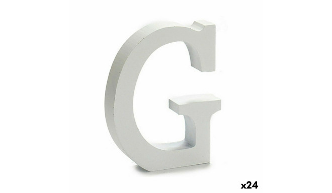 Letter G Wood White (2 x 16 x 14,5 cm) (24 Units)