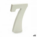 Number 7 Wood White (1,8 x 21 x 17 cm) (12 Units)