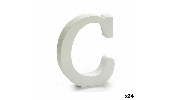 письмо C (24 штук) Белый Деревянный 2 x 11 cm