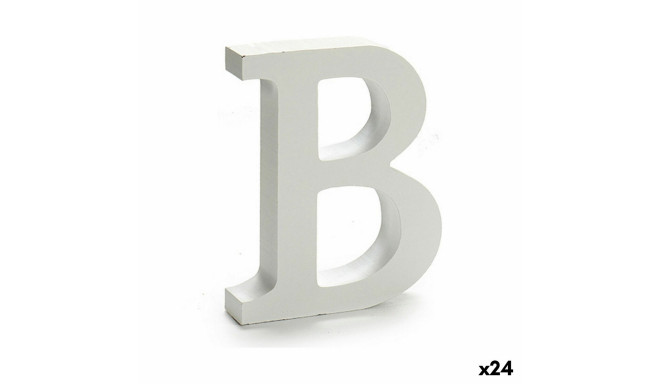 Letter B Wood White (2 x 16 x 14,5 cm) (24 Units)