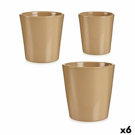 Pottide komplekt Ibergarden LINCE PQ - TOPO LINCE PQ - TOPO Beež Savi 16,5 x 16 x 16,5 cm (6 Ühikut)