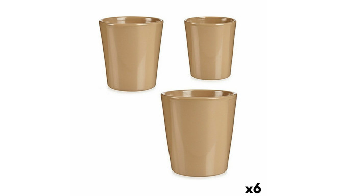 Set of pots Ibergarden LINCE PQ - TOPO LINCE PQ - TOPO Beige Clay 16,5 x 16 x 16,5 cm (6 Units)