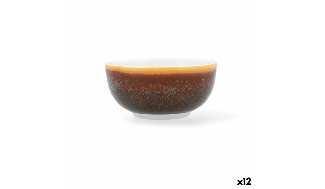 Bowl Ariane Coupe Decor Ceramic Brown (12 cm) (12 Units)