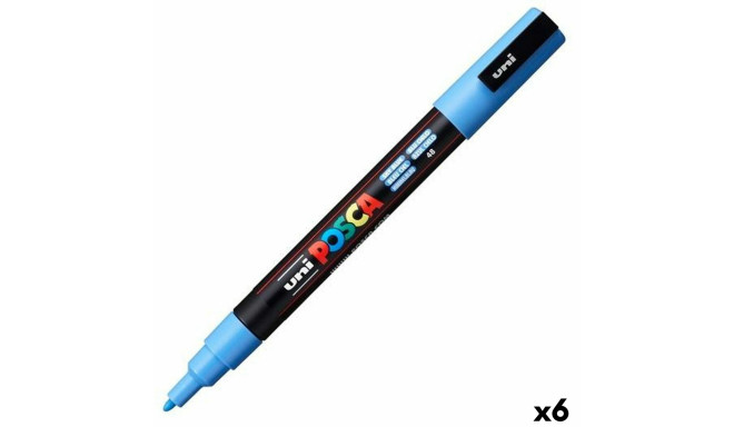 Marker pen/felt-tip pen POSCA PC-3M Sky blue (6 Units)
