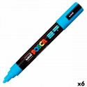 felt-tip pens POSCA PC-5M Blue (6 Units)