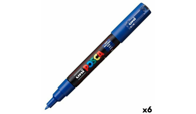 Felt-tip pens POSCA PC-1M Blue (6 Units)