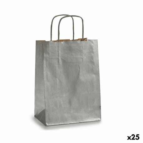 Бумажный пакет Pincello 18241 Серебристый 18 x 8 x 31 cm (25 штук)