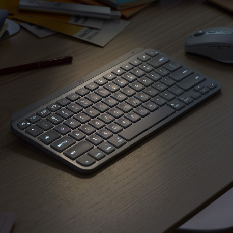 Klawiatura Logitech MX Keys Mini bezprzewodowa 75% podświetlana różowa
