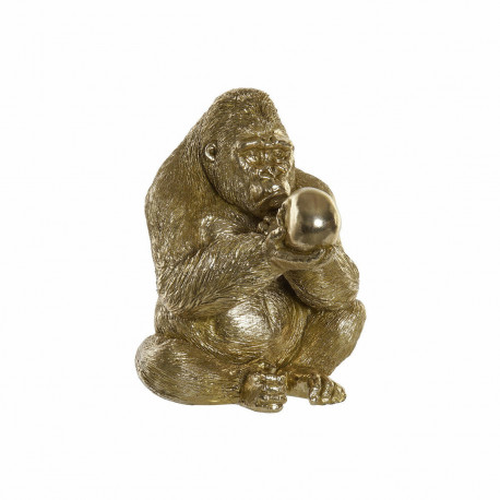 Dekoratiivkuju DKD Home Decor Kuldne Vaik Gorilla (33 x 33 x 43 cm)