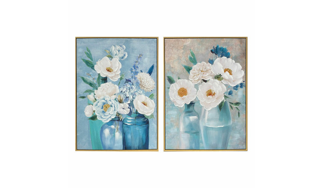 Canvas DKD Home Decor 60 x 3,5 x 80 cm Vase Shabby Chic (2 Units)