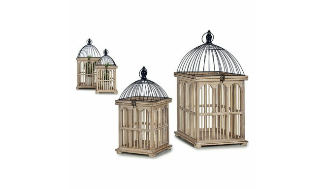 Cage Squared Wood Natural (2 Pieces)