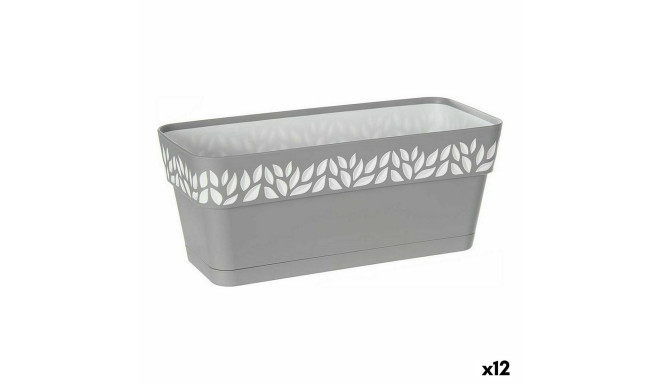 Balkona Puķu Kaste Stefanplast Cloe Balts Pelēks Plastmasa 13,3 x 12,3 x 29,3 cm (12 gb.)