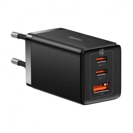 Baseus GaN5 Pro seinalaadija 2xUSB-C + USB, 65W (must)