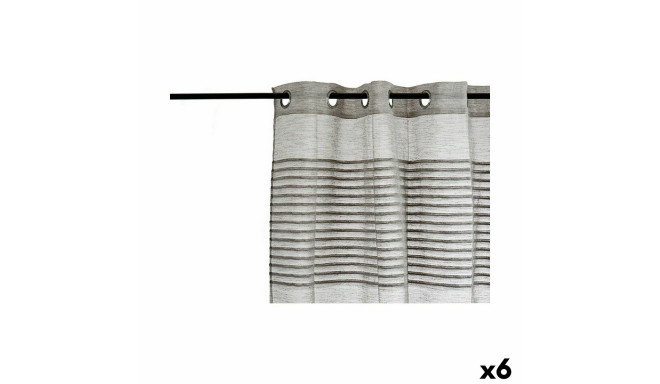 Curtain Stripes Dark grey 6 Units (140 x 0,1 x 260 cm)