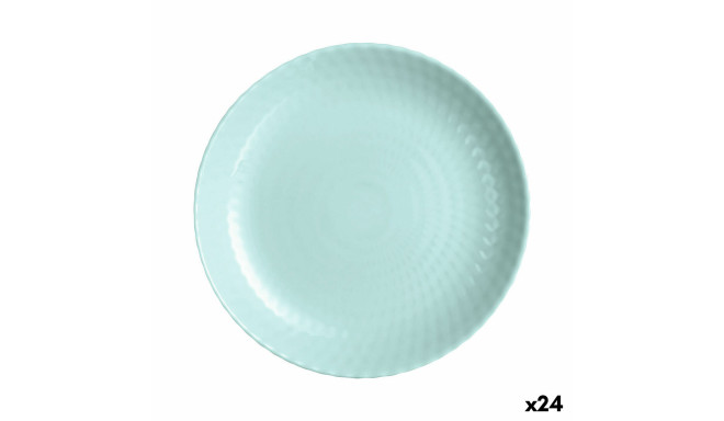 Flat plate Luminarc Pampille Turquoise Glass (25 cm) (24 Units)