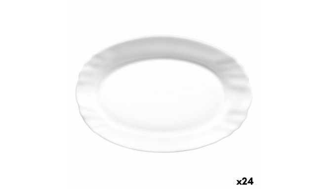 Serving Platter Bormioli Rocco Ebro Oval White Glass (22 cm) (24 Units)