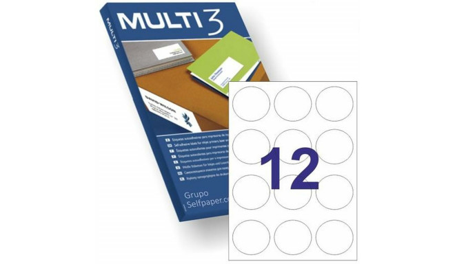 Printer Labels MULTI 3 White 100 Sheets ø 60 mm Circular