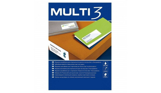 Printer Labels MULTI 3 CD/DVD Ø 117 mm White 100 Sheets