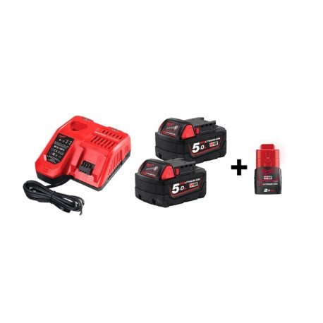 Kit M18 NRG-502 (fast charger M12-18FC + 2 pcs., battery M18 B5 + M12 B2 battery) Milwaukee