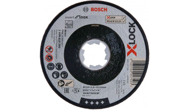 Bosch cutting disc X-LOCK Expert for Inox 115mm straight (115 x 1.6 x 22.23mm)