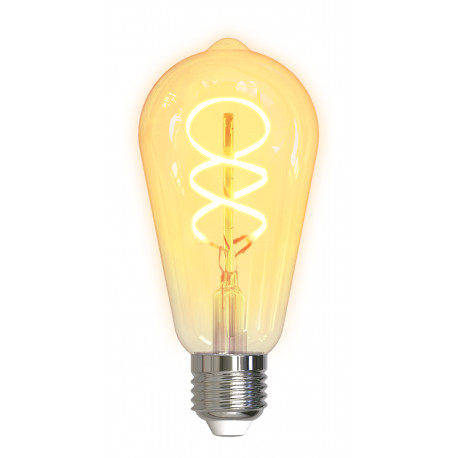 DELTACO SMART HOME Spiral LED filament lamp, E27, WiFI 2.4GHz, 5.5W, 470lm, dimmable, 1800K-6500K, 2