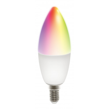 DELTACO SMART HOME LED lamp, E14, WiFI 2.4GHz, 5W, 470lm, dimmable, 2700K-6500K, 220-240V, RGB SH-LE