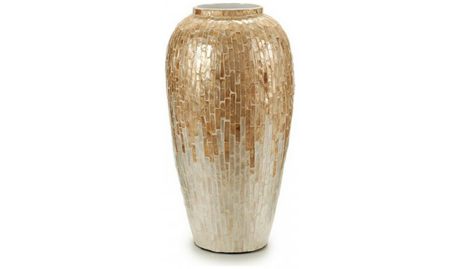 Gift Decor vase Mother of pearl 22x41x22cm, white/brown