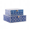 Jewelry box DKD Home Decor Blue Wood Navy Blue (24 x 20 x 8 cm) (2 Units)