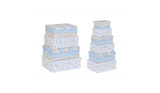 Set of Stackable Organising Boxes DKD Home Decor Children's Multicolour Cardboard (43,5 x 33,5 x 15,