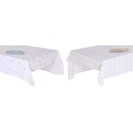 Скатерть и салфетки DKD Home Decor 150 x 250 x 0,5 cm Синий Коричневый Белый (2 штук)