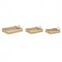 Set of trays DKD Home Decor Natural Light brown Urban (54 x 43 x 9 cm) (3 Units)