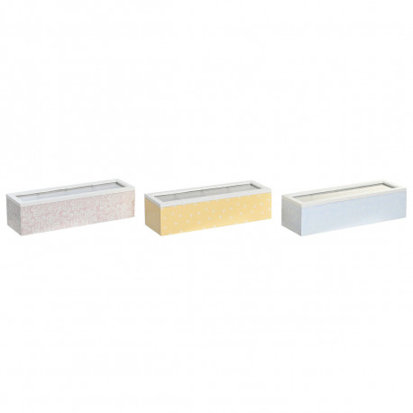 Infusioonide Karp DKD Home Decor 30 x 9 x 8 cm Kristall Sinine Roosa 3 Tükid, osad Puit MDF