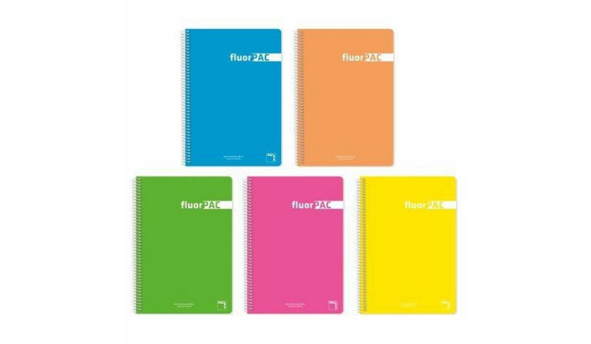 Notebook Pacsa FluorPAC Multicolour Din A4 5 Pieces 80 Sheets