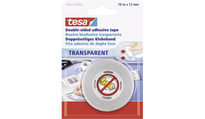 Teip kahepoolne Tesa, 12mm x 10m, läbipaistev