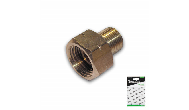 Two-segment reduction 21,8L female / 3/8"L male, BRASS