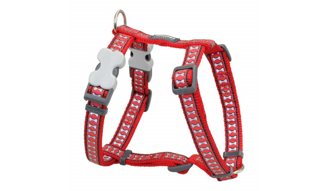Dog Harness Red Dingo Bone Reflective 25-39 cm Red