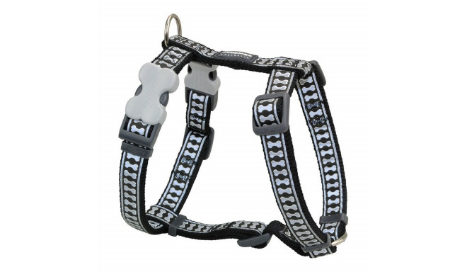 Dog Harness Red Dingo Black Bone Reflective 37-61 cm
