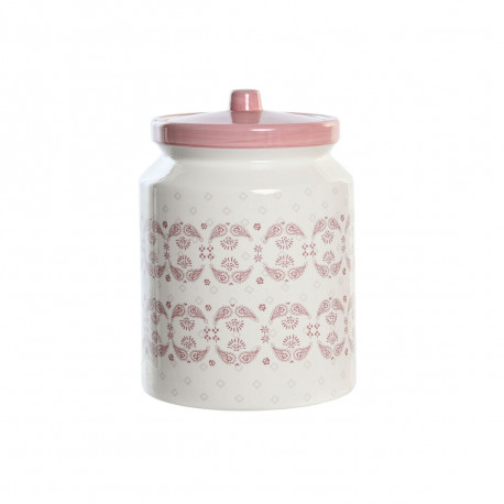 Tin DKD Home Decor 15,5 x 15,5 x 21 cm Pink White Dolomite