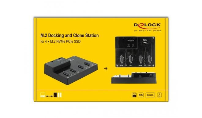 DeLOCK 64124 storage drive docking station USB 3.2 Gen 2 (3.1 Gen 2) Type-C Black