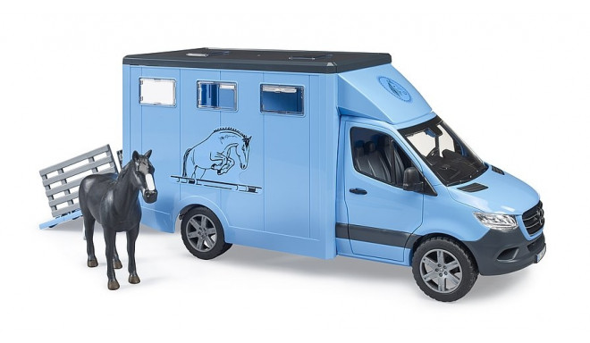 BRUDER MB Sprinter Animal Transporter with 1 horse, 02674
