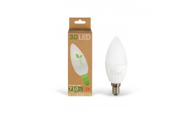 3D LED Eco pirn küünal E14 8W