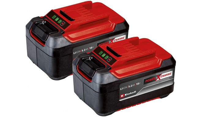 Einhell 2x 18V 5.2Ah PXC twin pack, battery (black/red, 2 pieces)